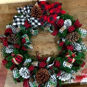Christmas Buffalo check wreath